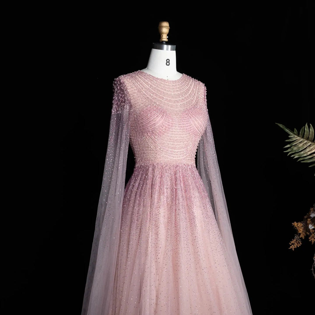 Dreamy Vow SS059 pink tulle evening dress front