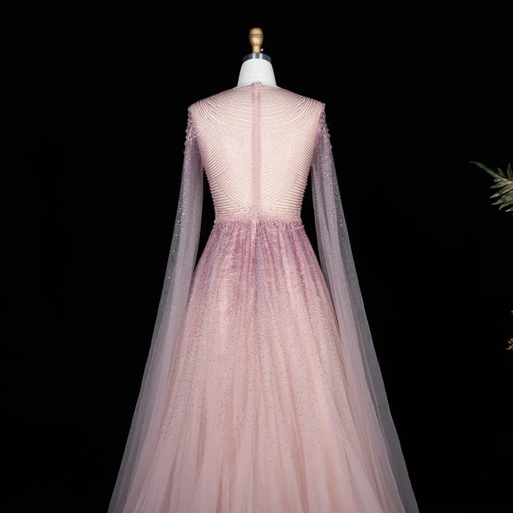 Dreamy Vow SS059 pink tulle evening dress side