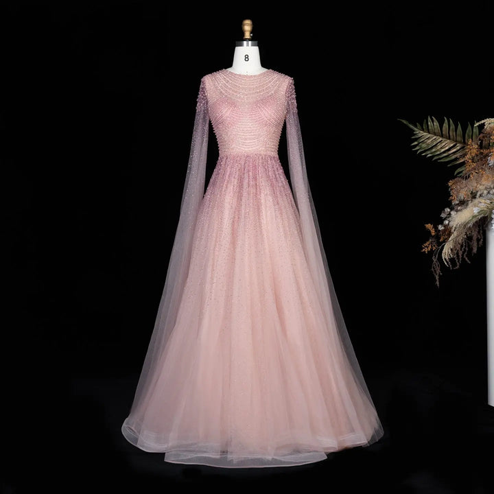 Dreamy Vow SS059 pink tulle evening dress waist detail