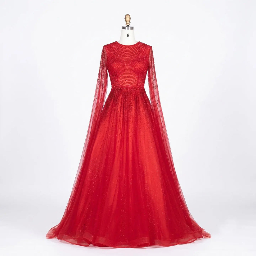 Dreamy Vow SS059 red tulle evening dress front
