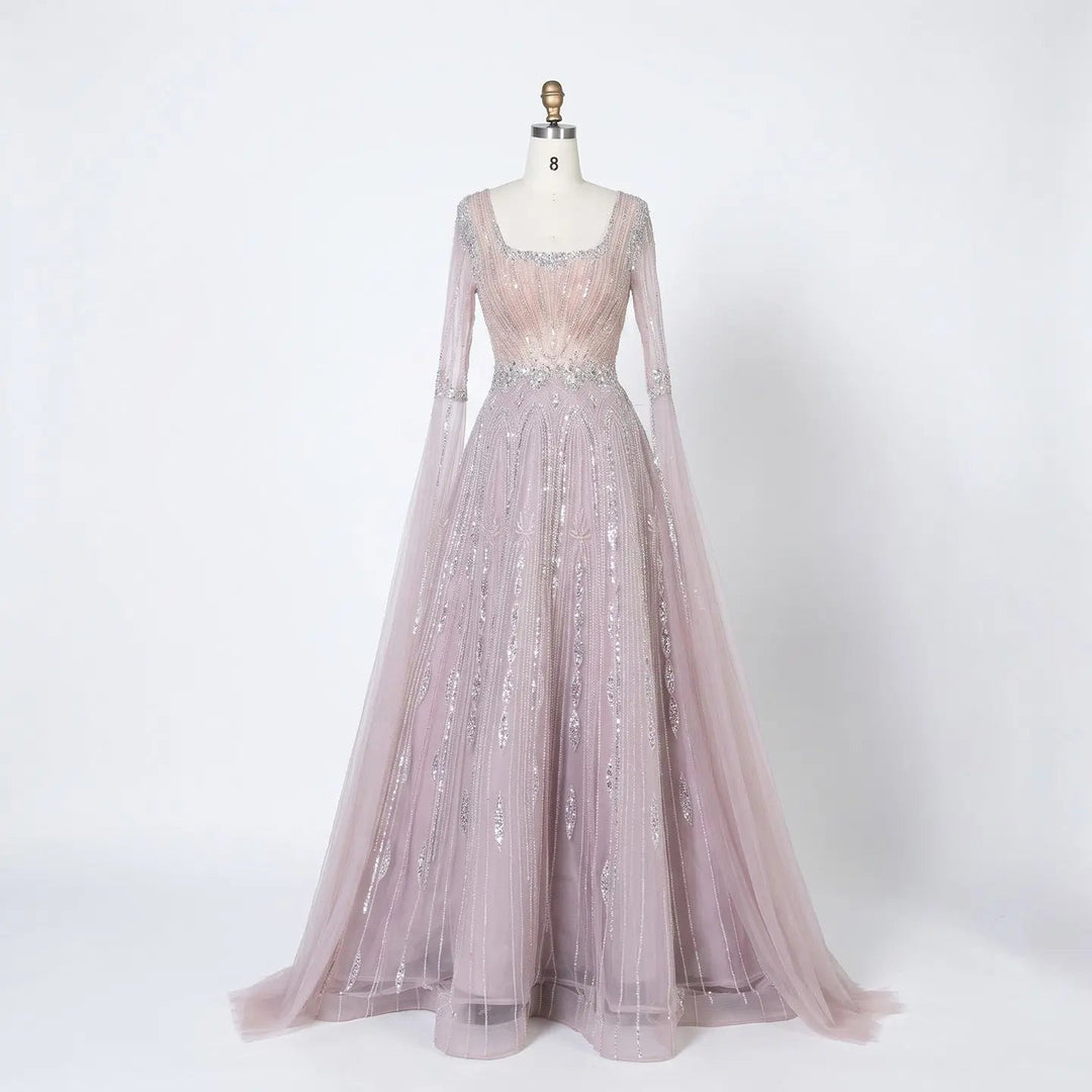 Dreamy Vow SS065 pink sequin evening dress fabric detail