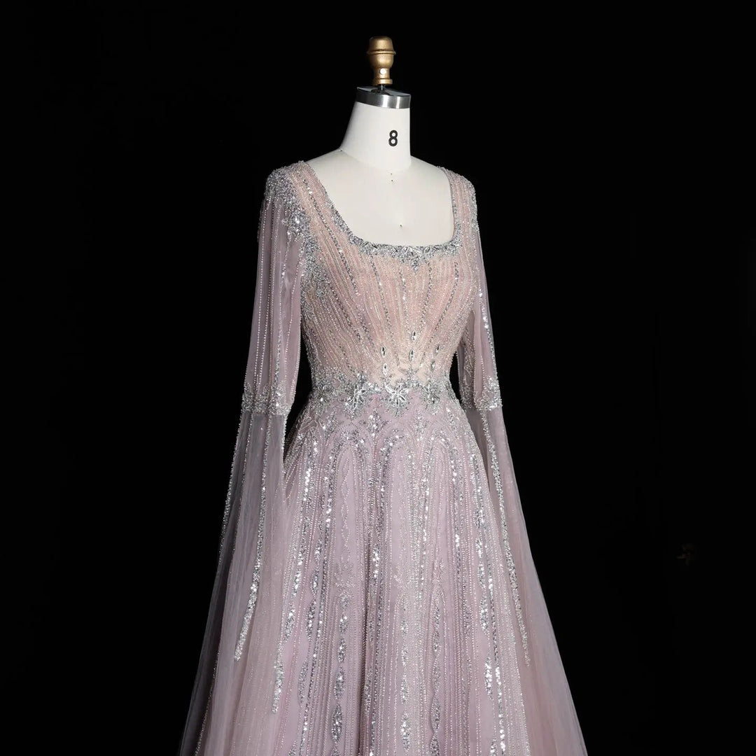 Dreamy Vow SS065 pink sequin evening dress model front