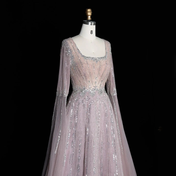 Dreamy Vow SS065 pink sequin evening dress model front