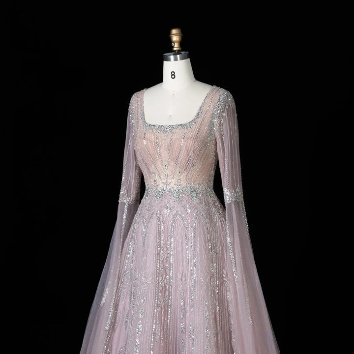 Dreamy Vow SS065 pink sequin evening dress side