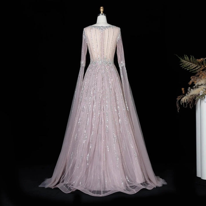 Dreamy Vow SS065 pink sequin evening dress waist detail