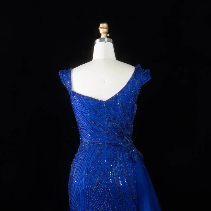 Dreamy Vow SS106 royal blue back zipper bodice detail