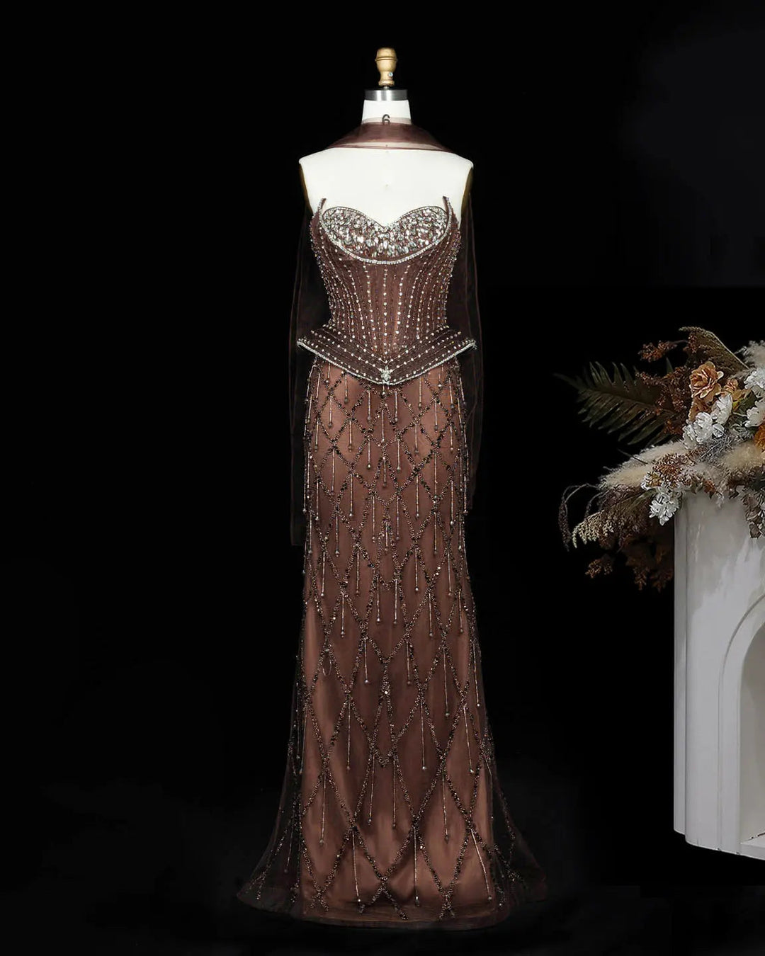 Dreamy Vow SS118 crystal beaded sweetheart corset evening gown