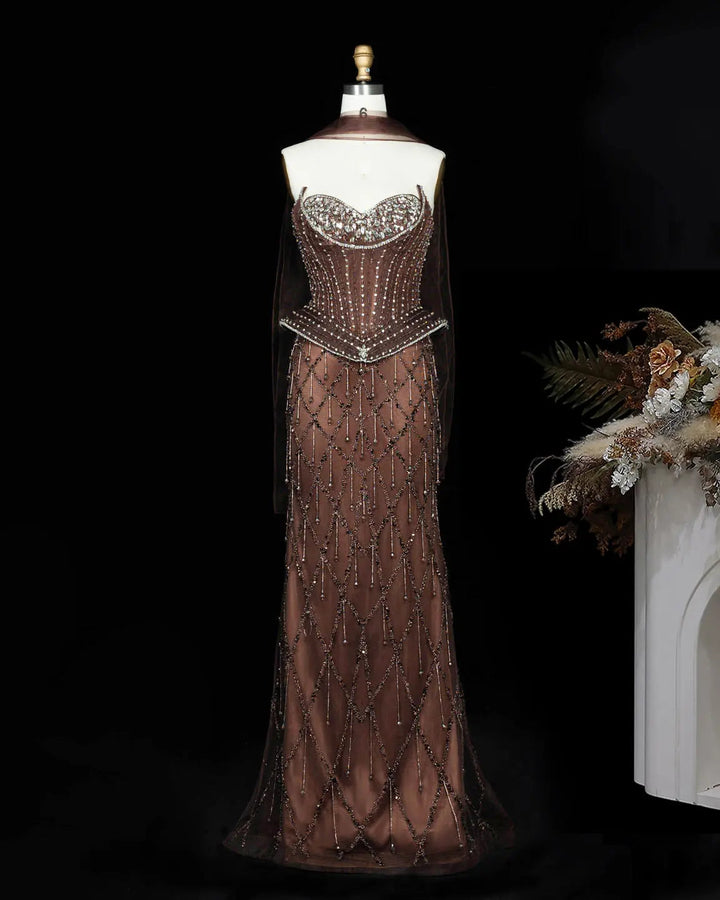 Dreamy Vow SS118 crystal beaded sweetheart corset evening gown
