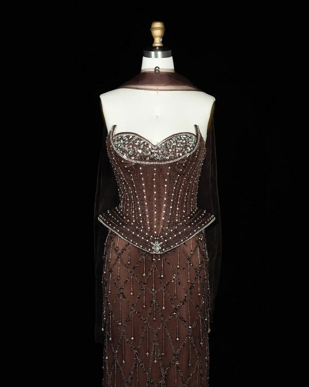 Dreamy Vow SS118 crystal beaded sweetheart corset column evening gown