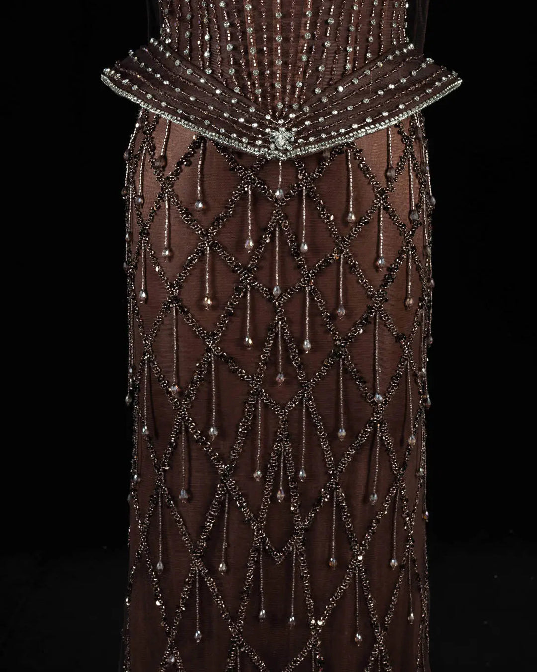 Dreamy Vow SS118 crystal beaded sweetheart corset column evening gown