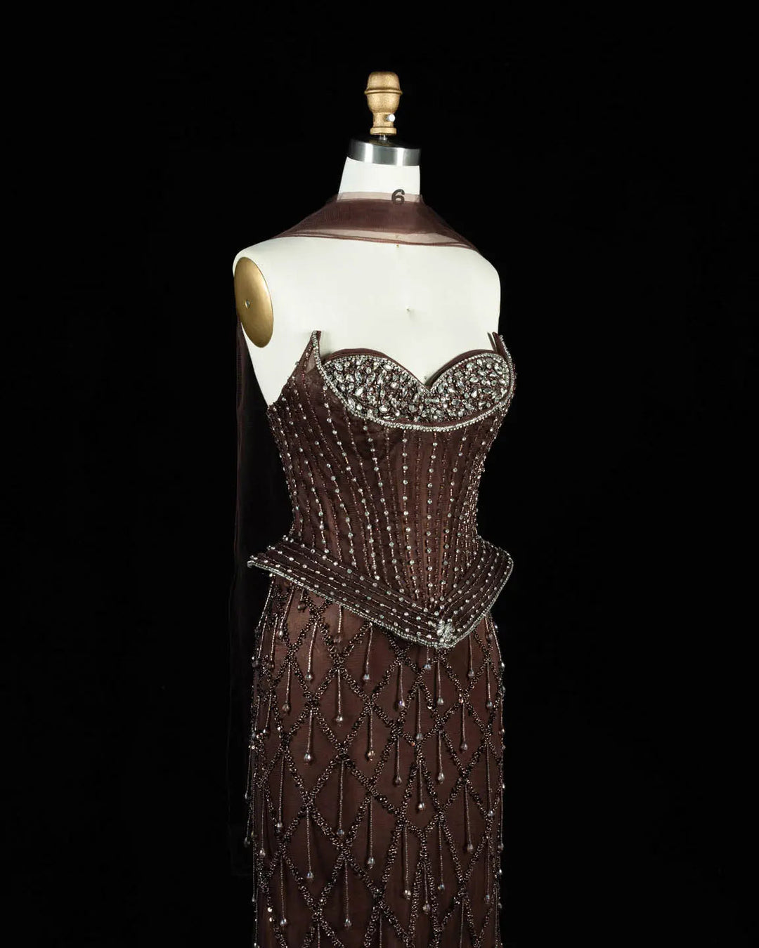 Dreamy Vow SS118 crystal beaded sweetheart corset column evening gown