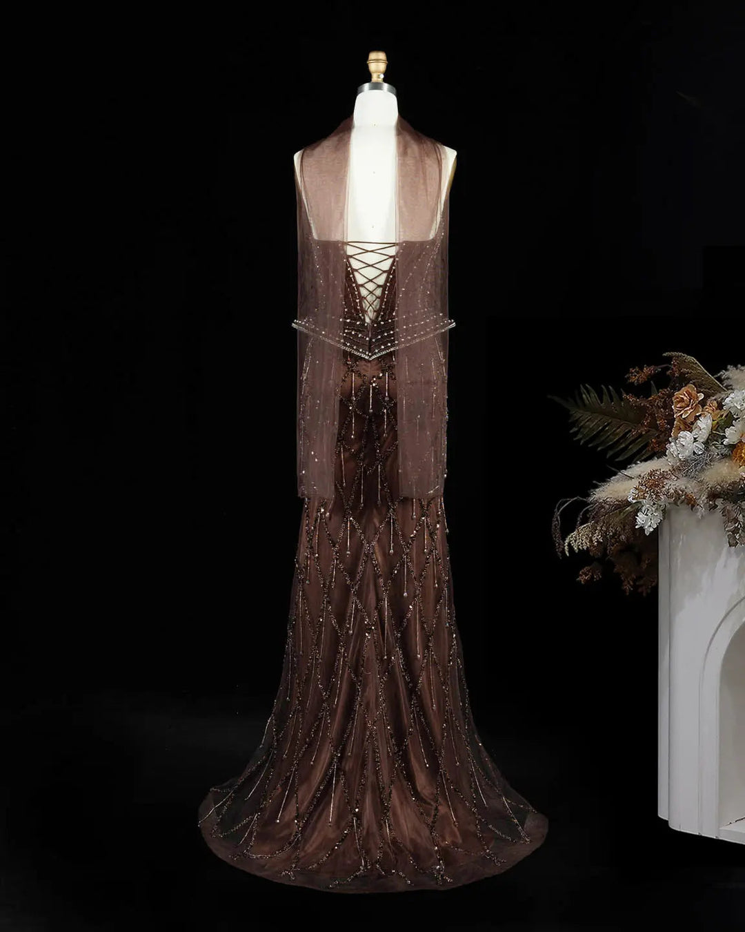 Dreamy Vow SS118 crystal beaded sweetheart corset column evening gown