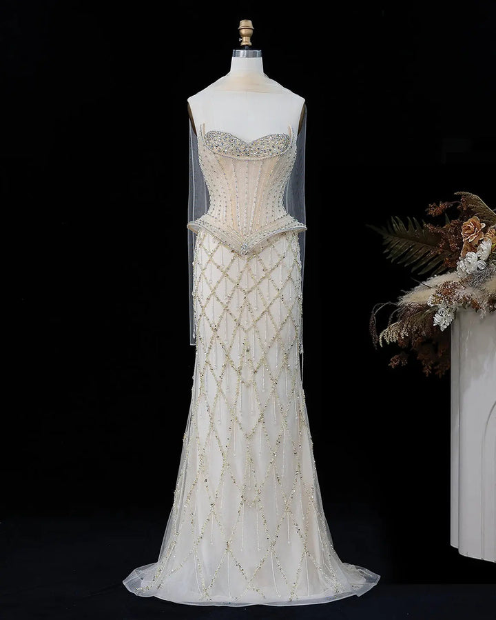 Dreamy Vow SS118 crystal beaded sweetheart corset column evening gown