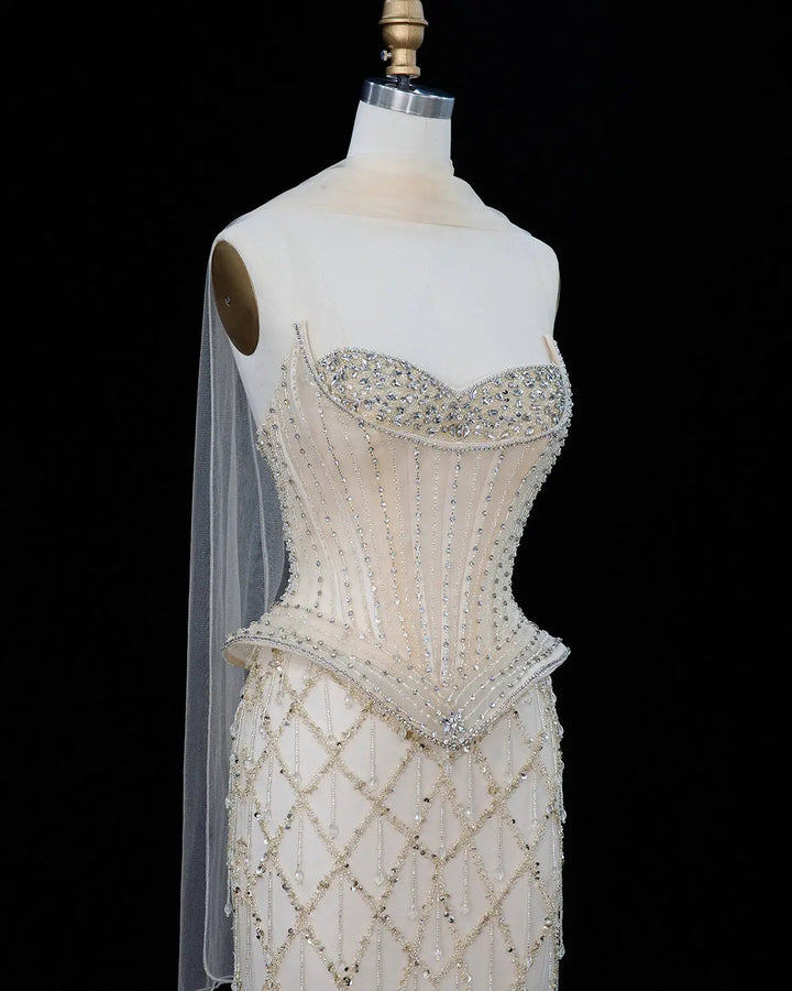 Dreamy Vow SS118 crystal beaded sweetheart corset column evening gown