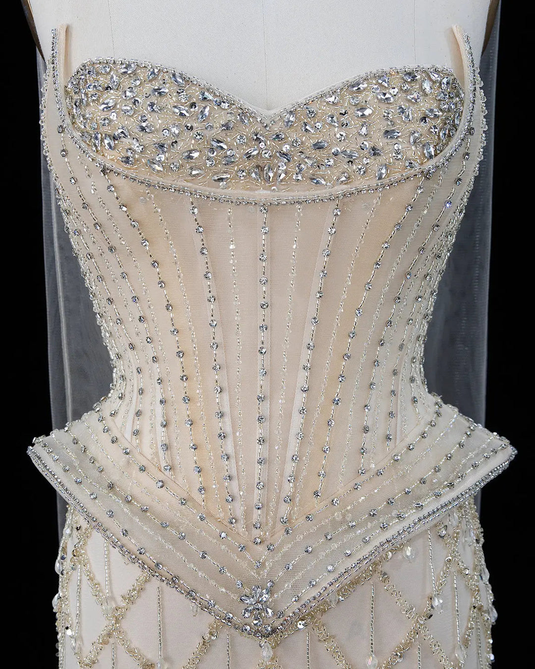 Dreamy Vow SS118 crystal beaded sweetheart corset column evening gown