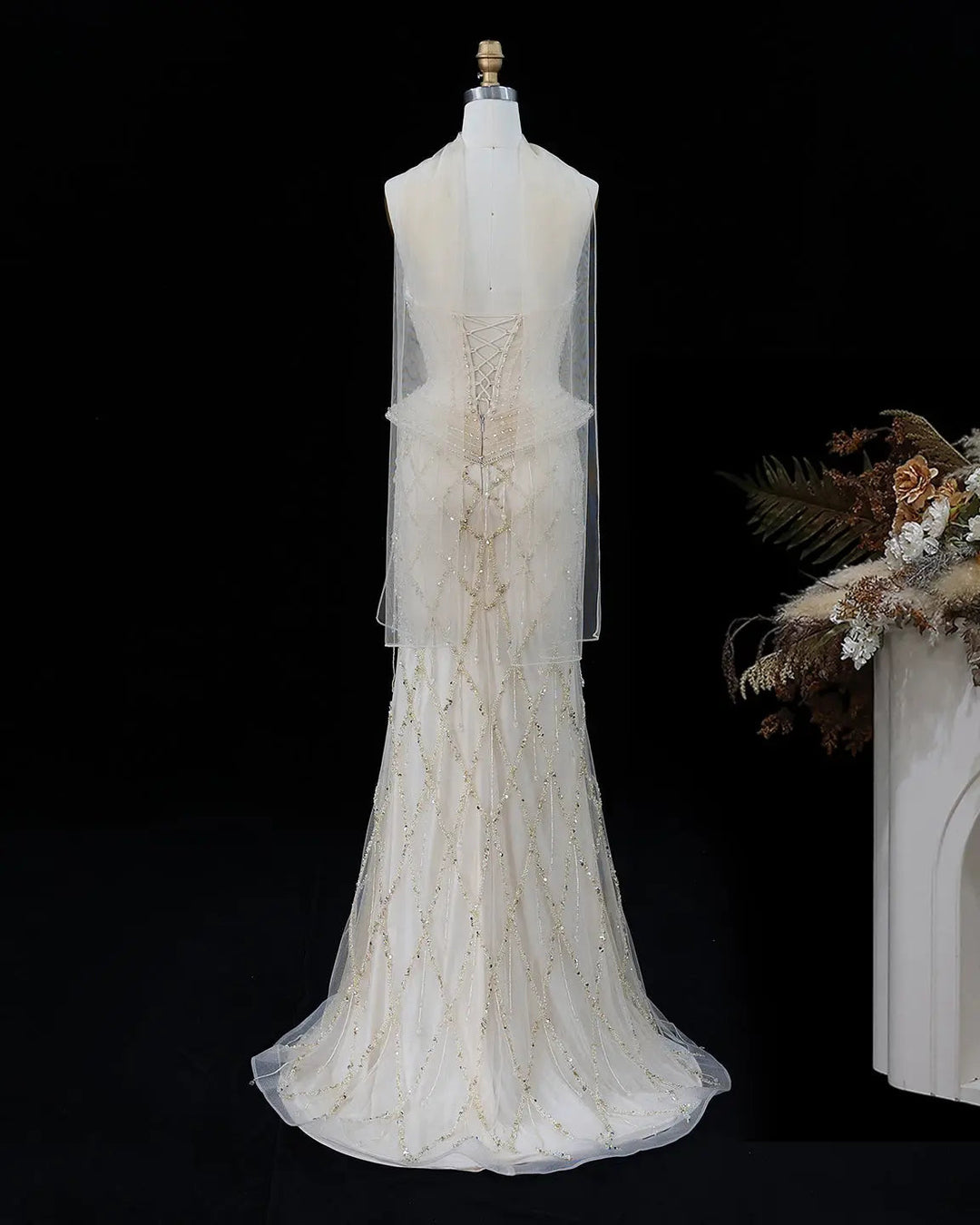 Dreamy Vow SS118 crystal beaded sweetheart corset column evening gown
