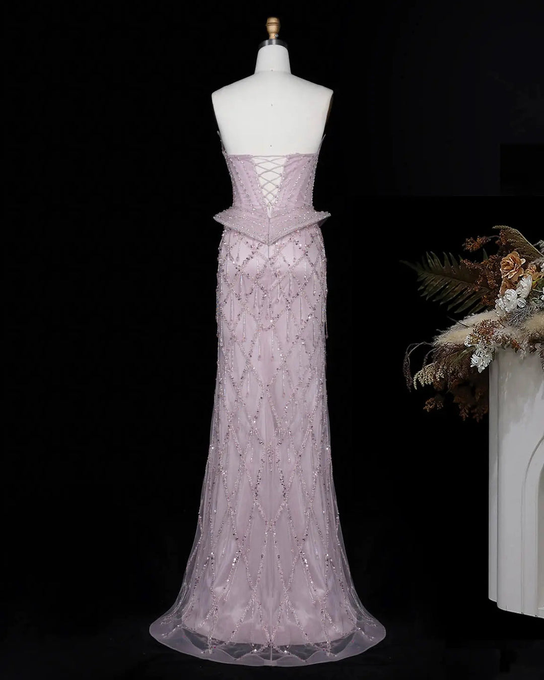 Dreamy Vow SS118 crystal beaded sweetheart corset column evening gown