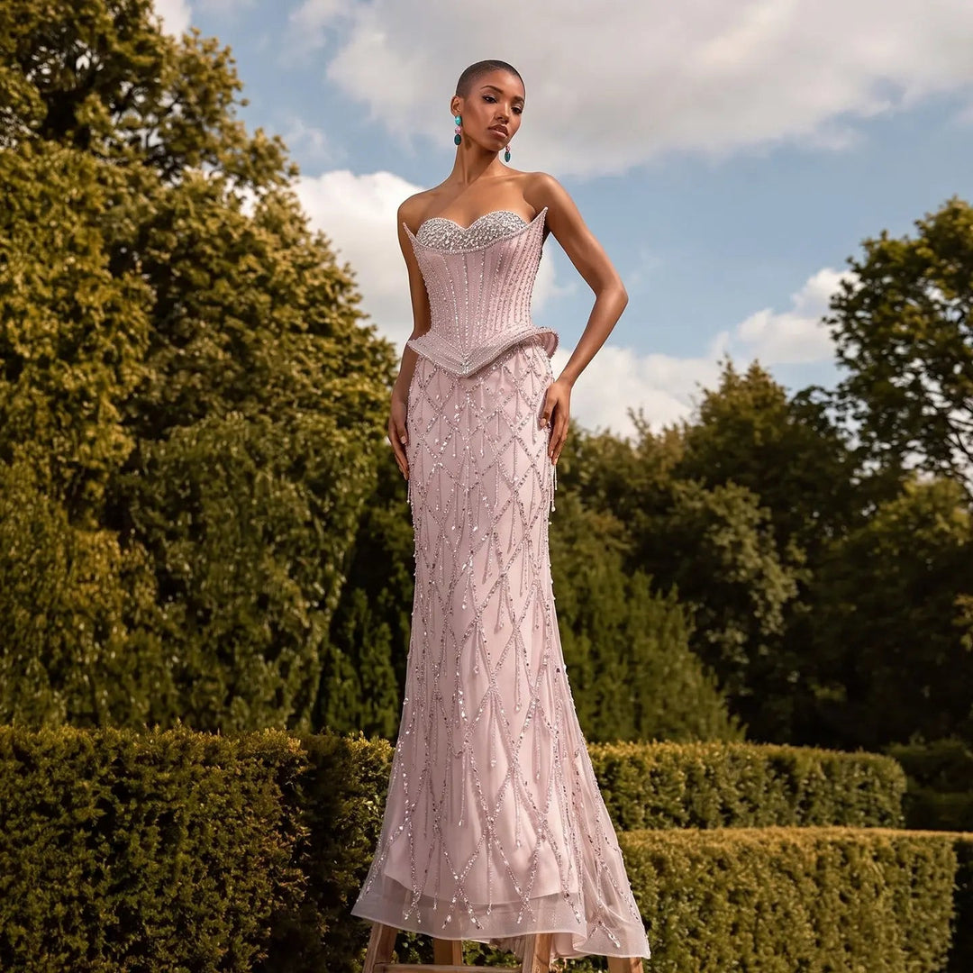 Dreamy Vow SS118 crystal beaded sweetheart corset evening gown