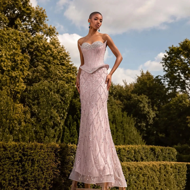 Dreamy Vow SS118 crystal beaded sweetheart corset evening gown