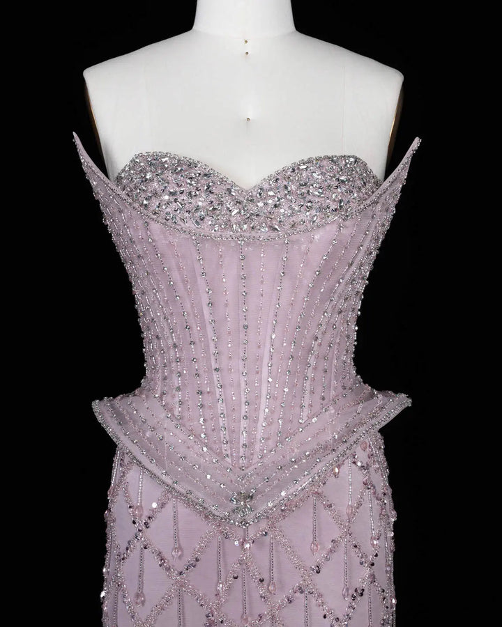 Dreamy Vow SS118 crystal beaded sweetheart corset column evening gown