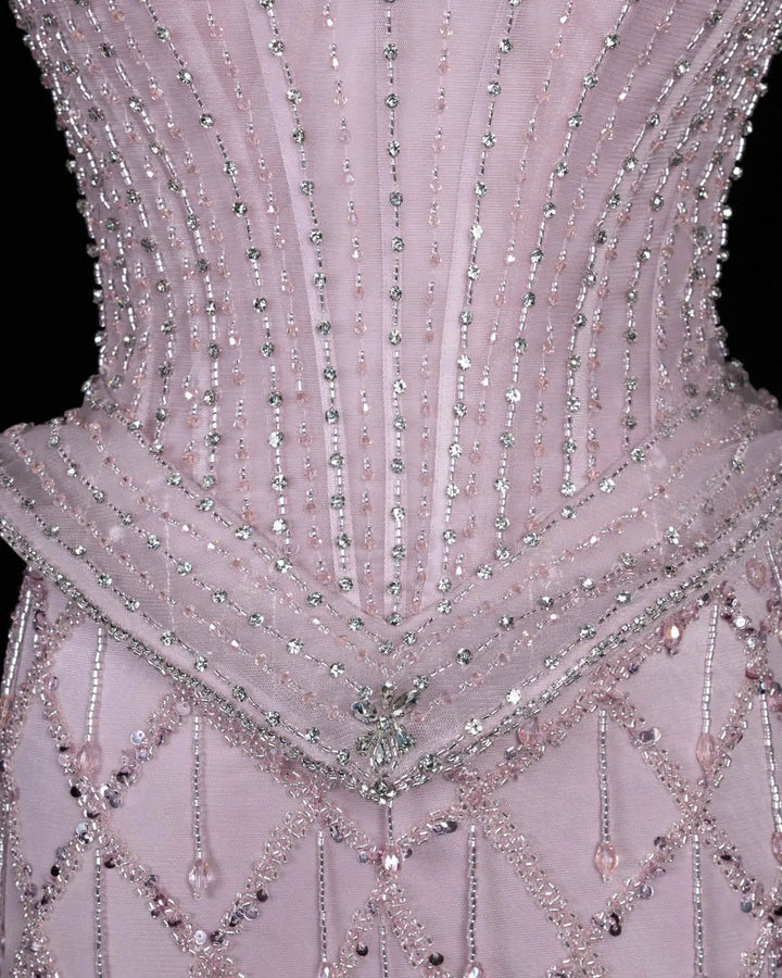 Dreamy Vow SS118 crystal beaded sweetheart corset column evening gown