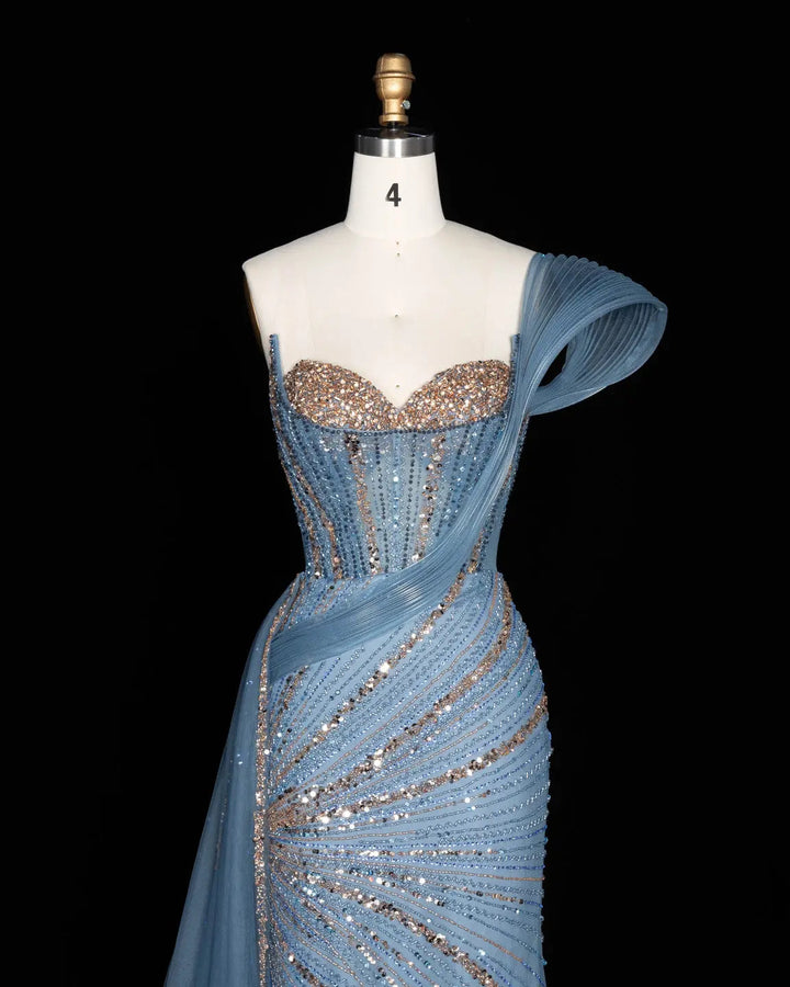 Dreamy Vow SS137 Blue beaded evening gown, additional view 02