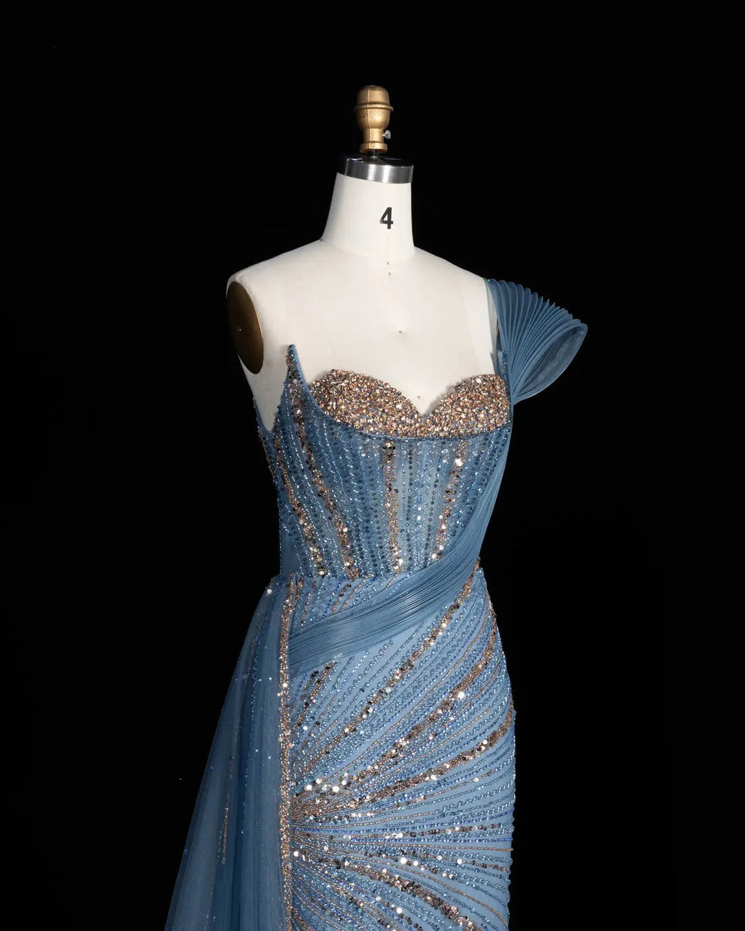 Dreamy Vow SS137 Blue beaded evening gown, additional view 03