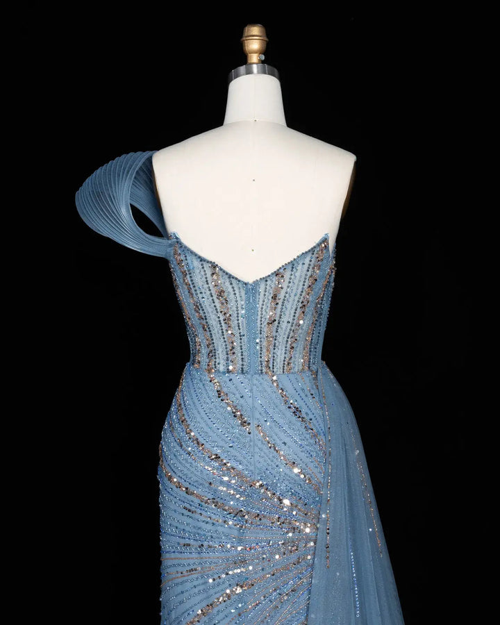 Dreamy Vow SS137 Blue beaded evening gown, additional view 04