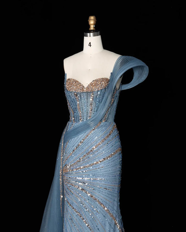 Dreamy Vow SS137 Blue beaded evening gown, additional view 05