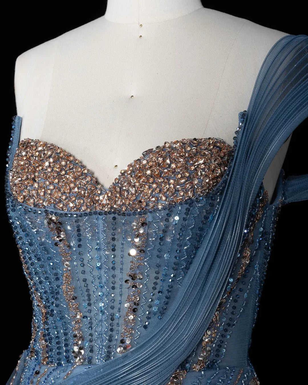 Dreamy Vow SS137 Blue beaded evening gown, additional view 06
