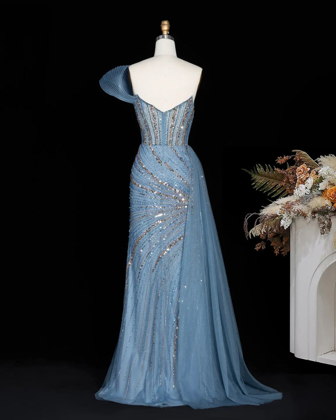 Dreamy Vow SS137 Blue beaded evening gown, additional view 08
