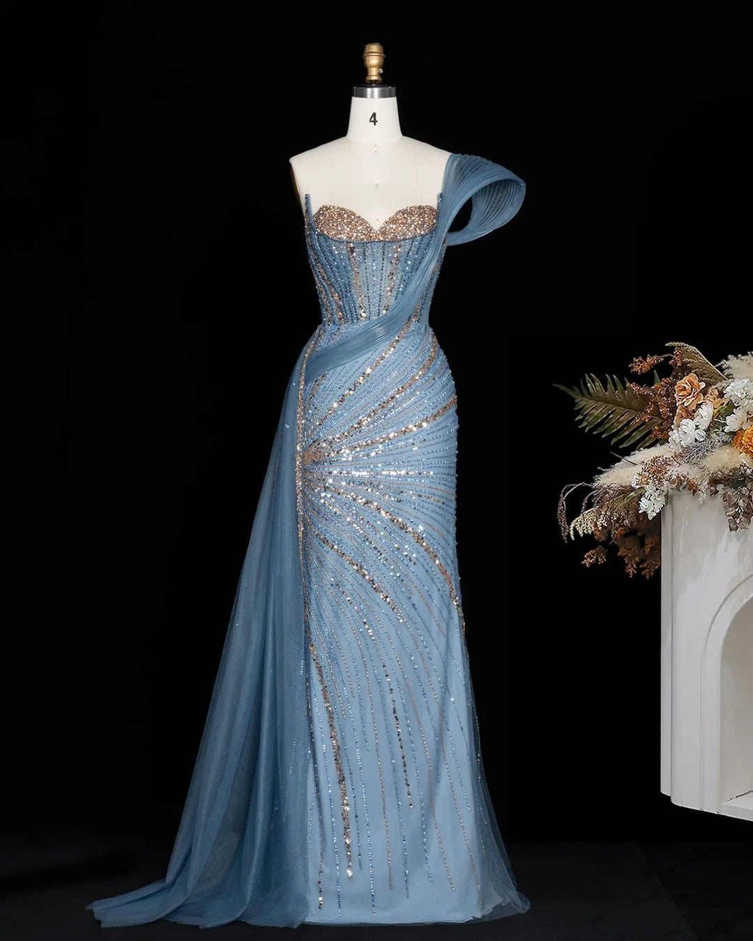 Dreamy Vow SS137 Blue beaded evening gown, additional view 09
