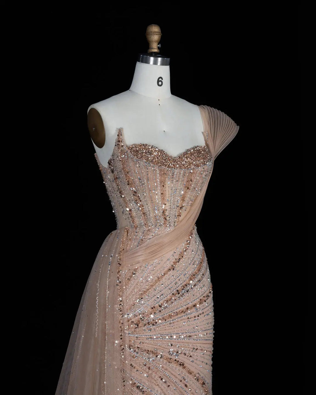 Dreamy Vow SS137 Champagne beaded evening gown, additional view 11