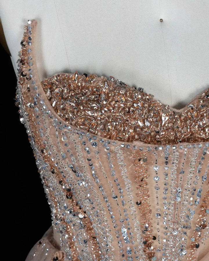 Dreamy Vow SS137 Champagne beaded evening gown, additional view 12