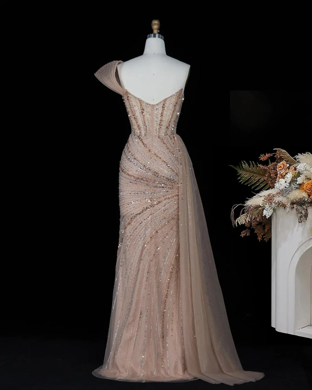 Dreamy Vow SS137 Champagne beaded evening gown, additional view 15
