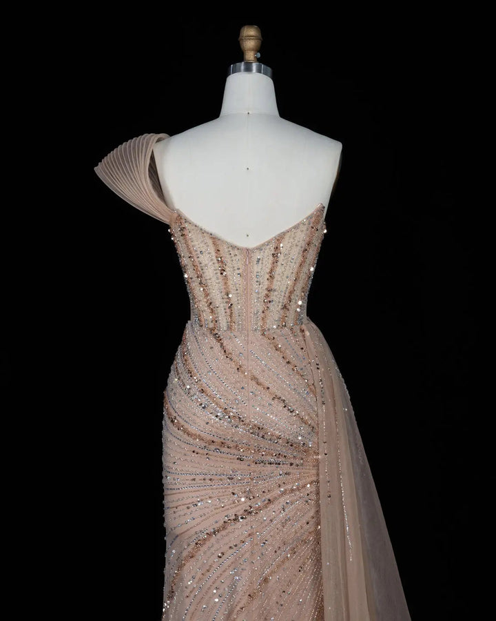 Dreamy Vow SS137 Champagne beaded evening gown, additional view 16