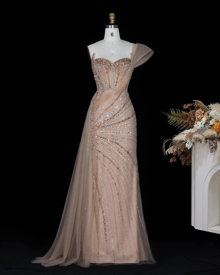 Dreamy Vow SS137 Champagne beaded evening gown, additional view 17