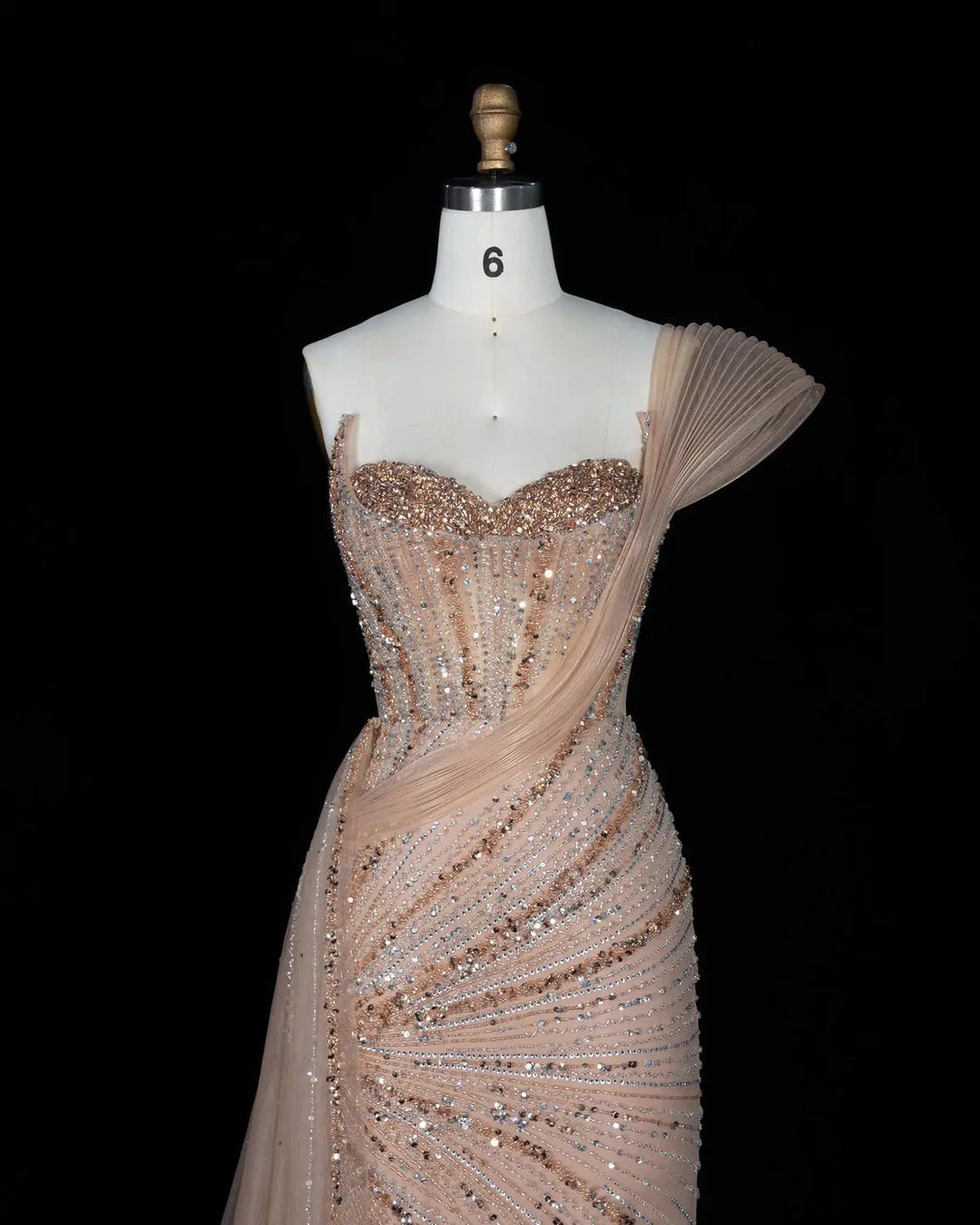 Dreamy Vow SS137 Champagne beaded evening gown, additional view 18
