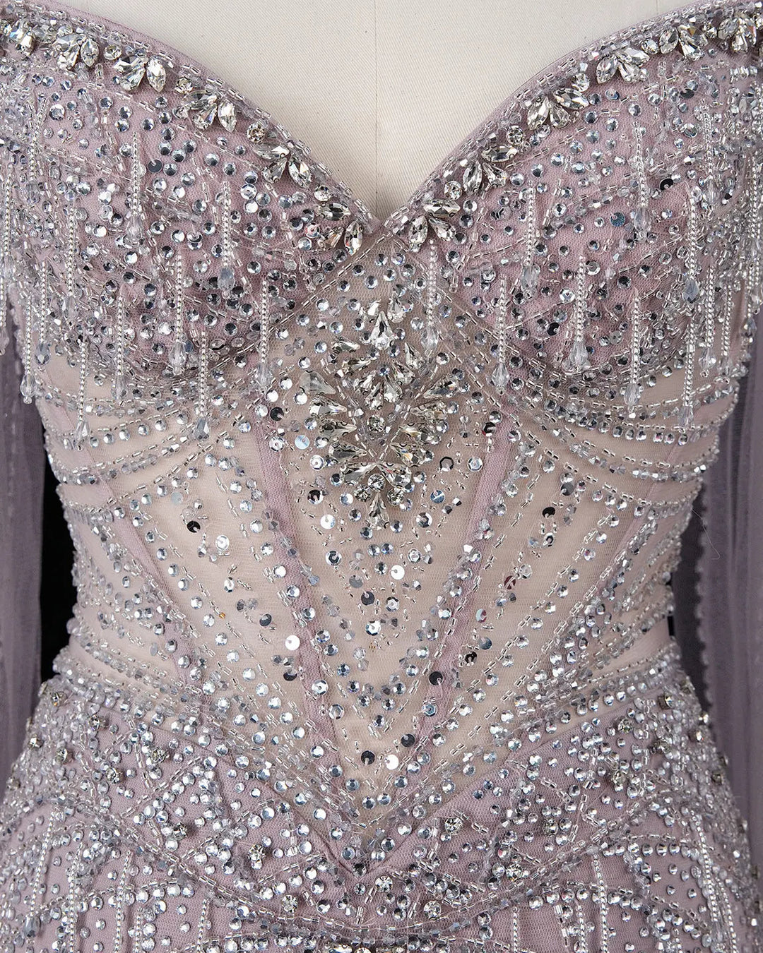 Dreamy Vow SS138 pink crystal beaded sweetheart cape evening gown