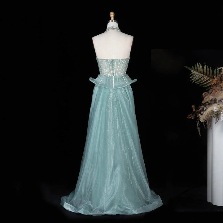 Dreamy Vow SS139 mint green crystal beaded strapless evening gown embellishment detail