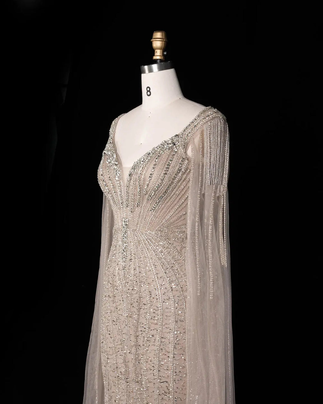 Dreamy Vow SS151 Champagne beaded evening gown, additional view 02