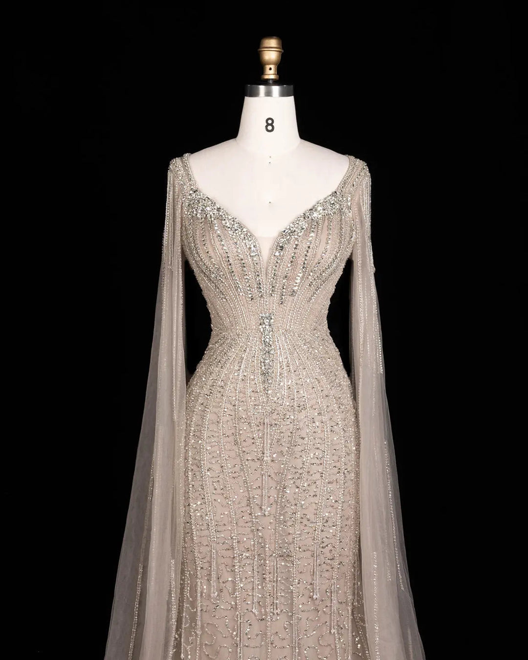 Dreamy Vow SS151 Champagne beaded evening gown, additional view 04