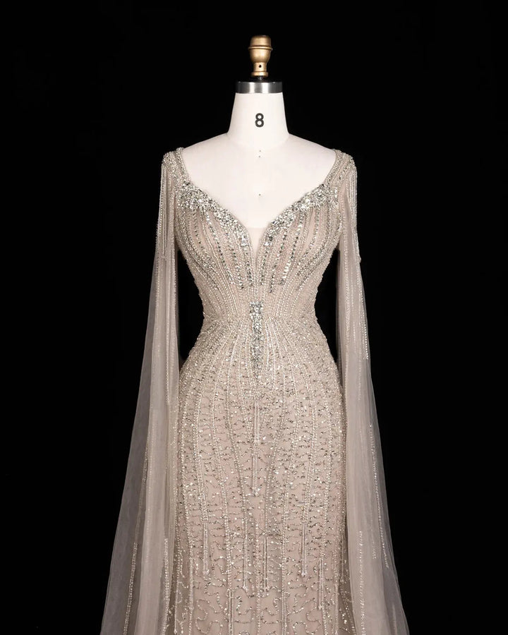 Dreamy Vow SS151 Champagne beaded evening gown, additional view 04