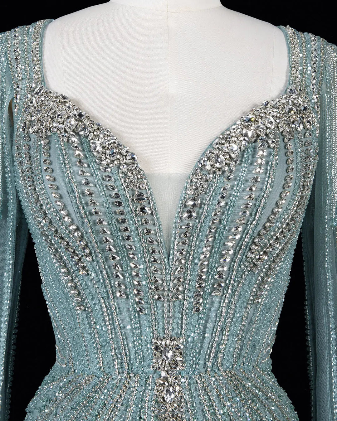 Dreamy Vow SS151 Green beaded evening gown, additional view 08