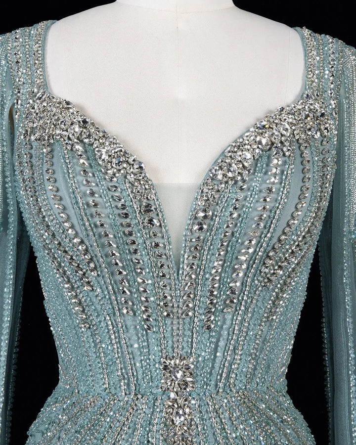 Dreamy Vow SS151 Green beaded evening gown, additional view 08