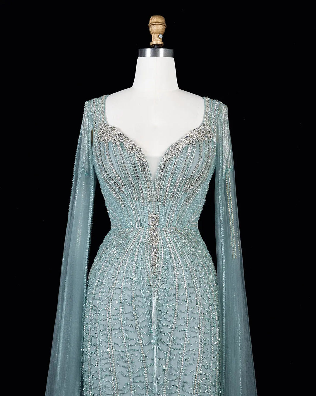 Dreamy Vow SS151 Green beaded evening gown, additional view 11