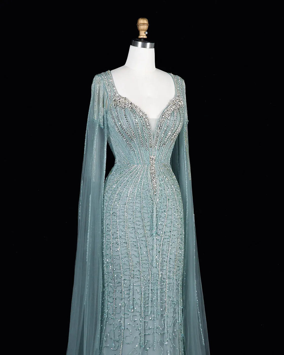 Dreamy Vow SS151 Green beaded evening gown, additional view 12