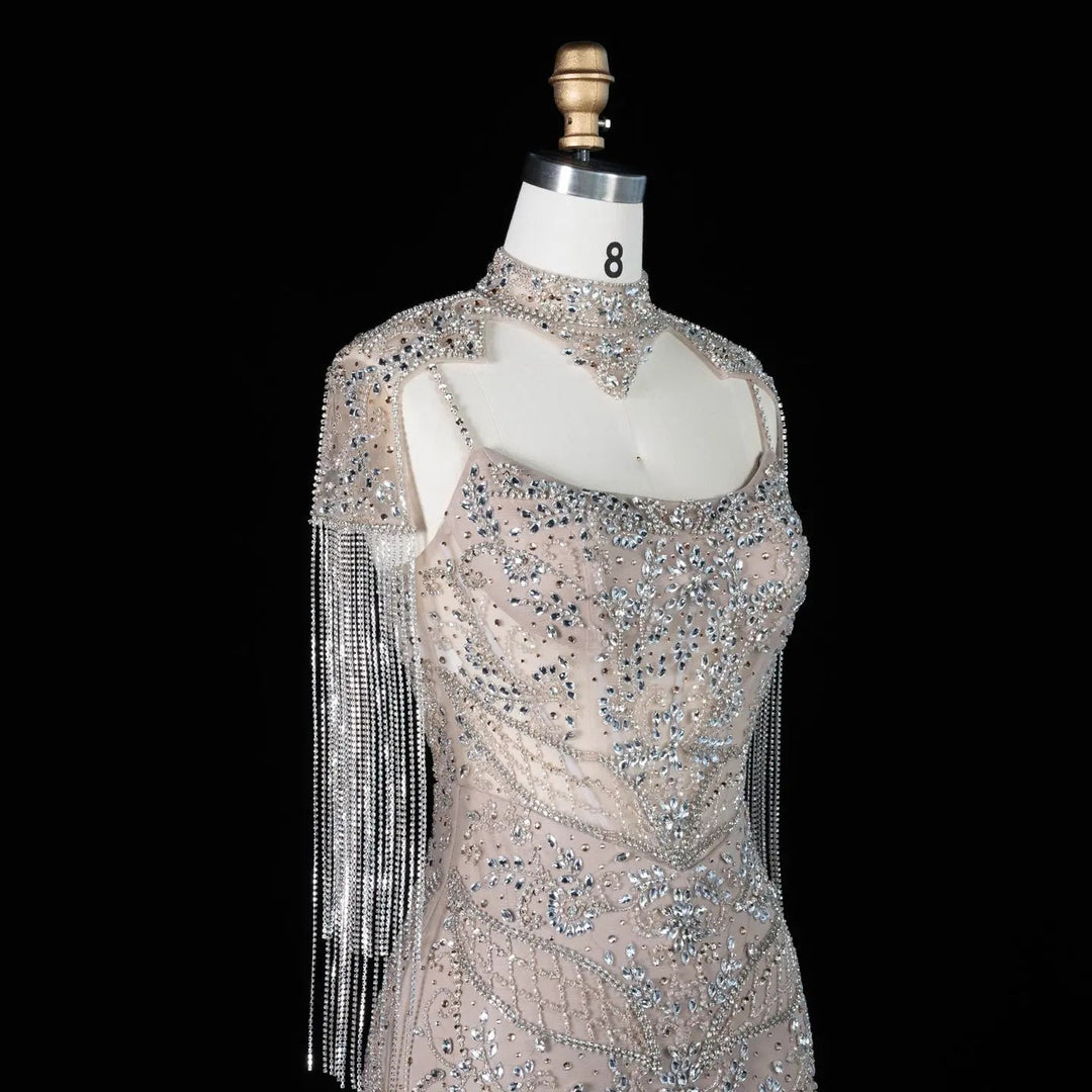 Dreamy Vow SS182 champagne crystal beaded side detail