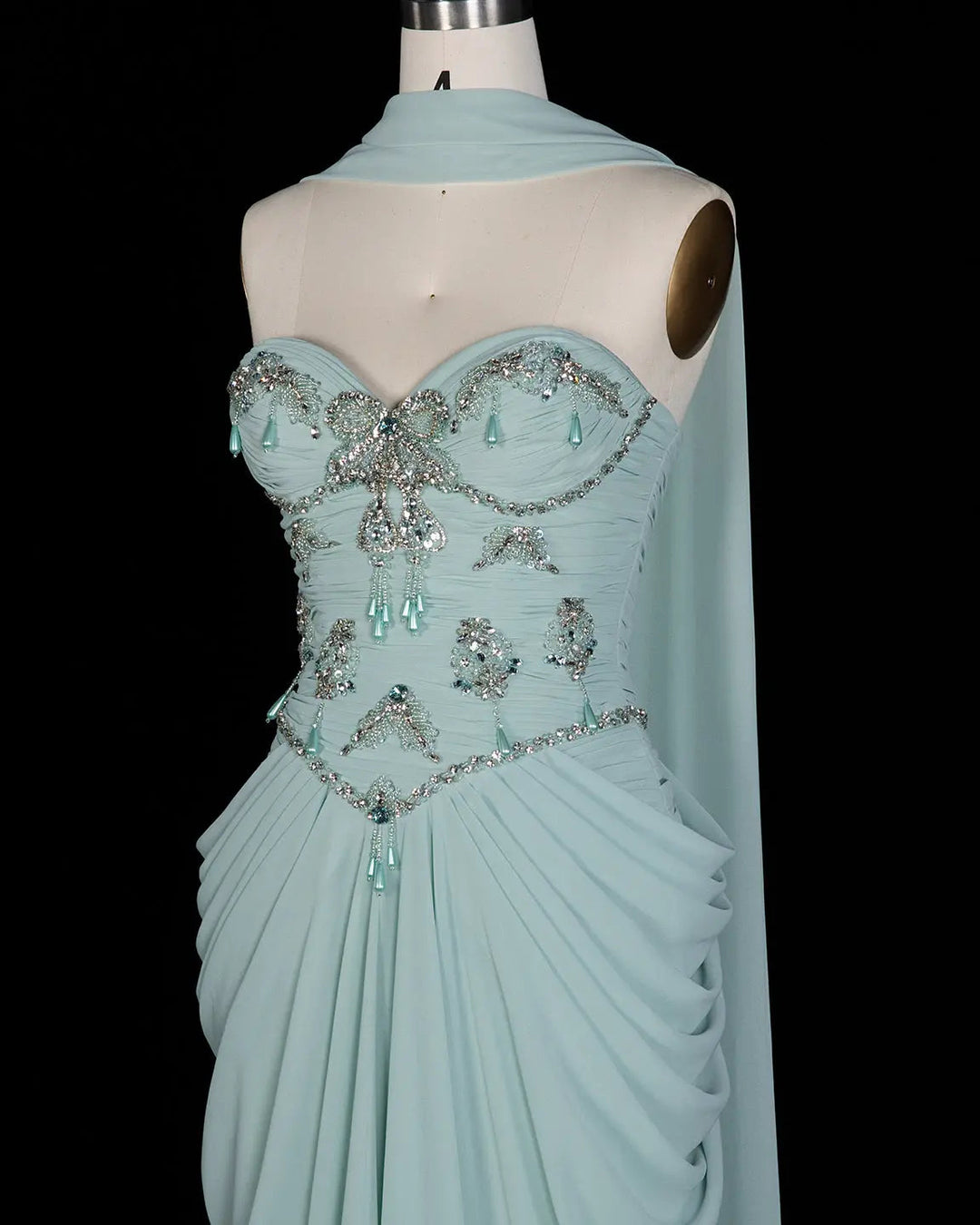 Dreamy Vow SS219 Aqua beaded evening gown, additional view 01