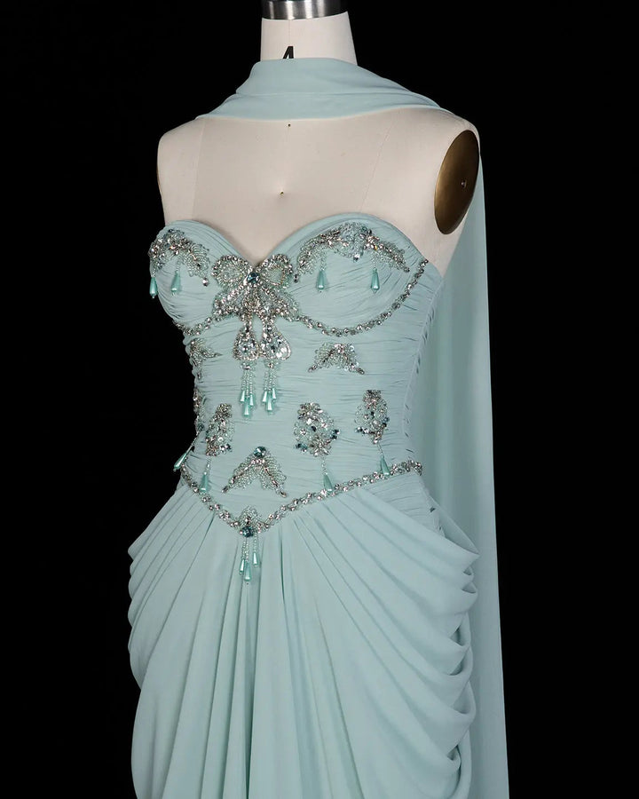 Dreamy Vow SS219 Aqua beaded evening gown, additional view 01